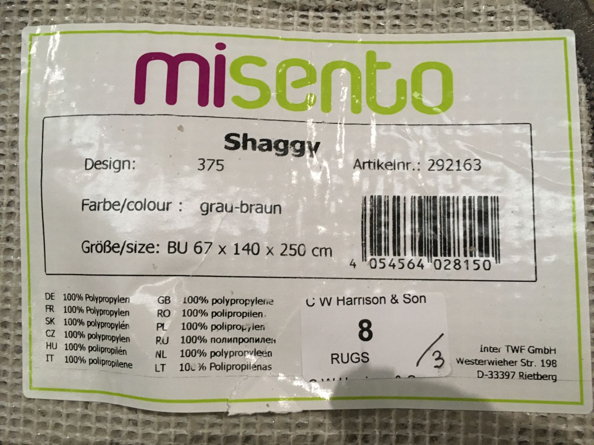 3 x Misento 375 shaggy braun rugs - 2 x - Image 2 of 2