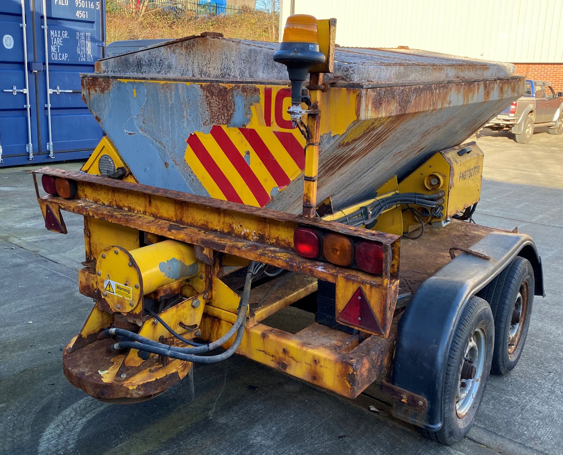 A DIESEL SALT SPREADER (1700kg capacity) mounted on a four wheel trailer Model TS1200 Serial number - Image 4 of 6