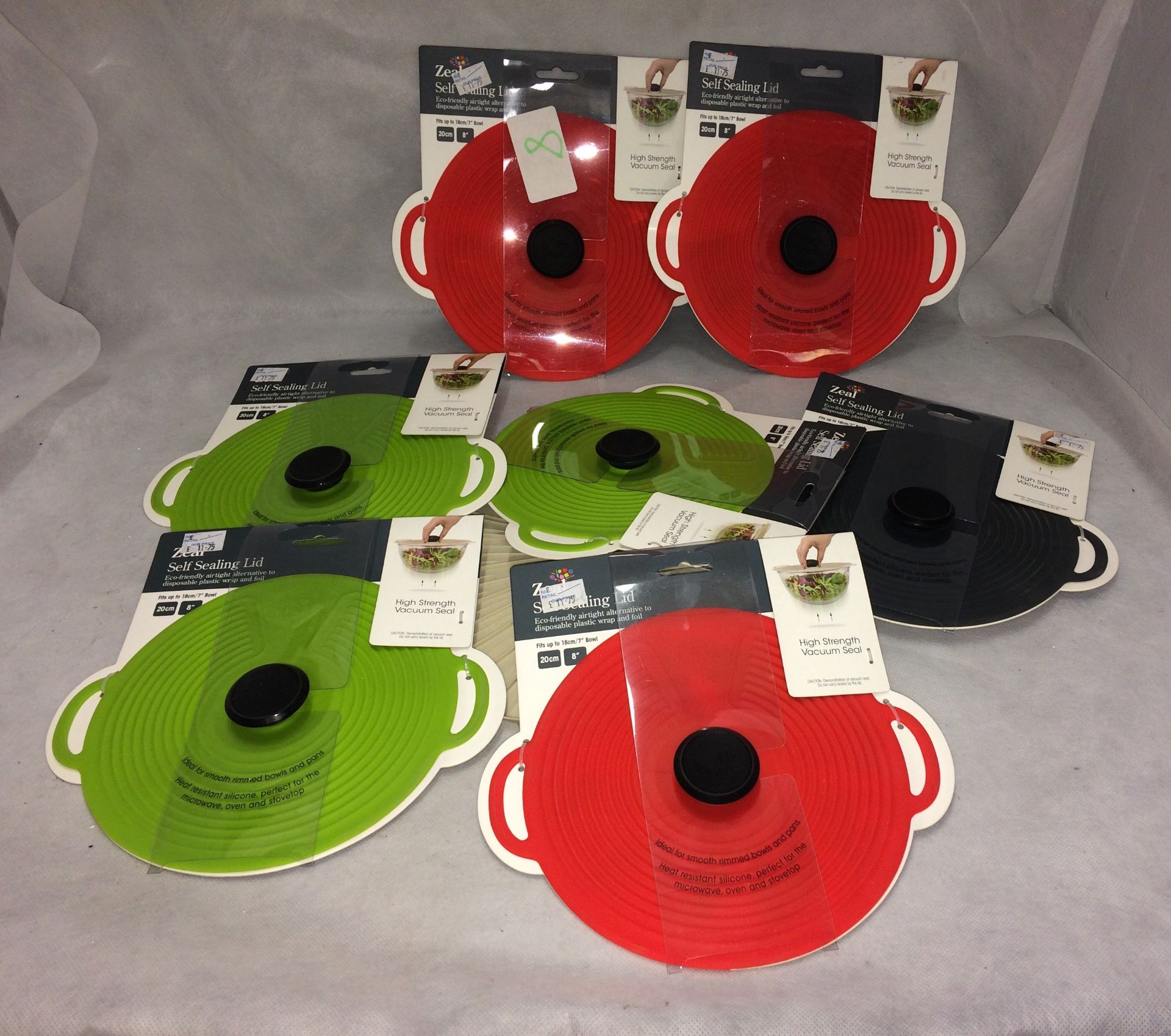 8 x assorted Zeal self sealing lids in v