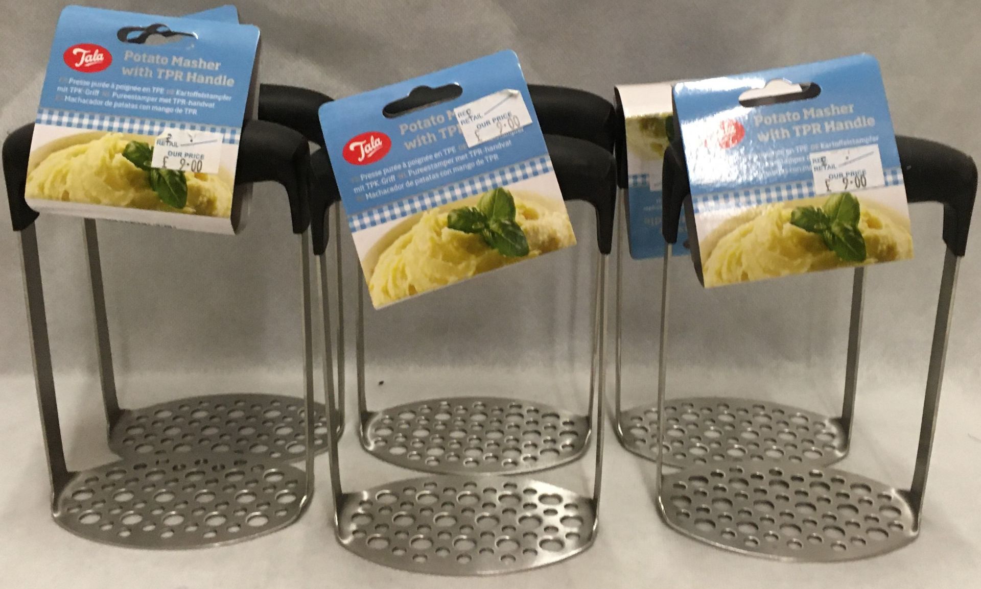 6 x Tala potato mashers with TPR handle