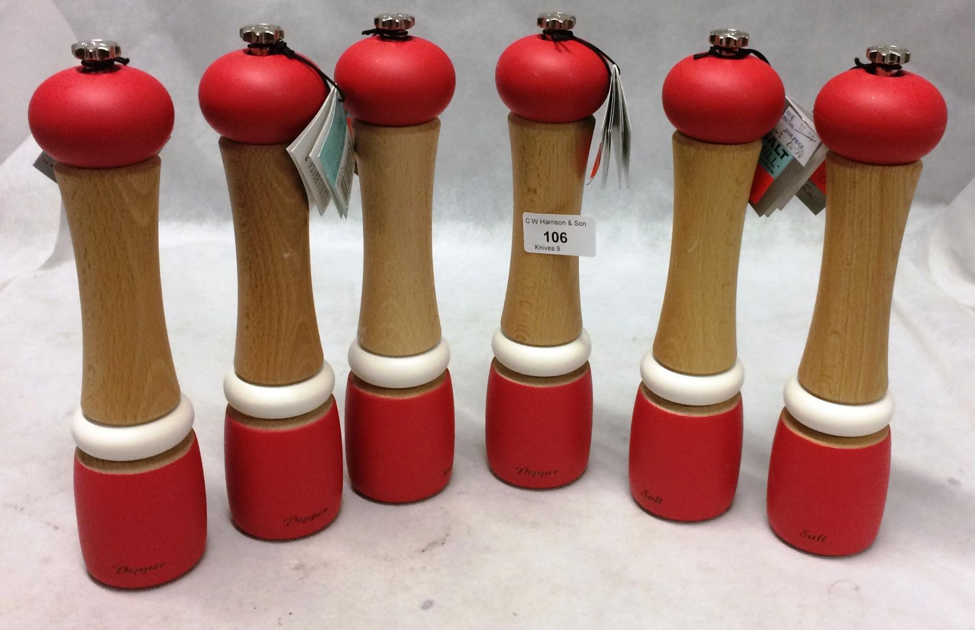 3 x salt and pepper mill sets, large, re