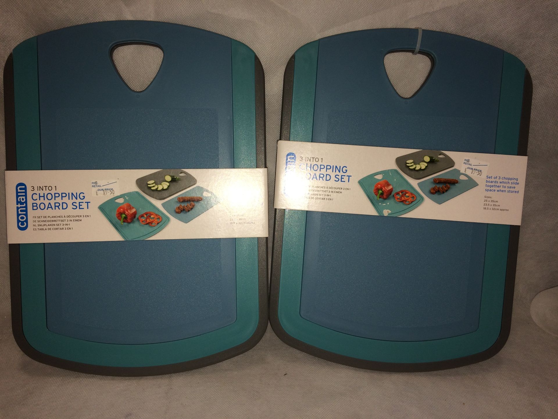 2 x Contain 3-in-1 chopping board sets R