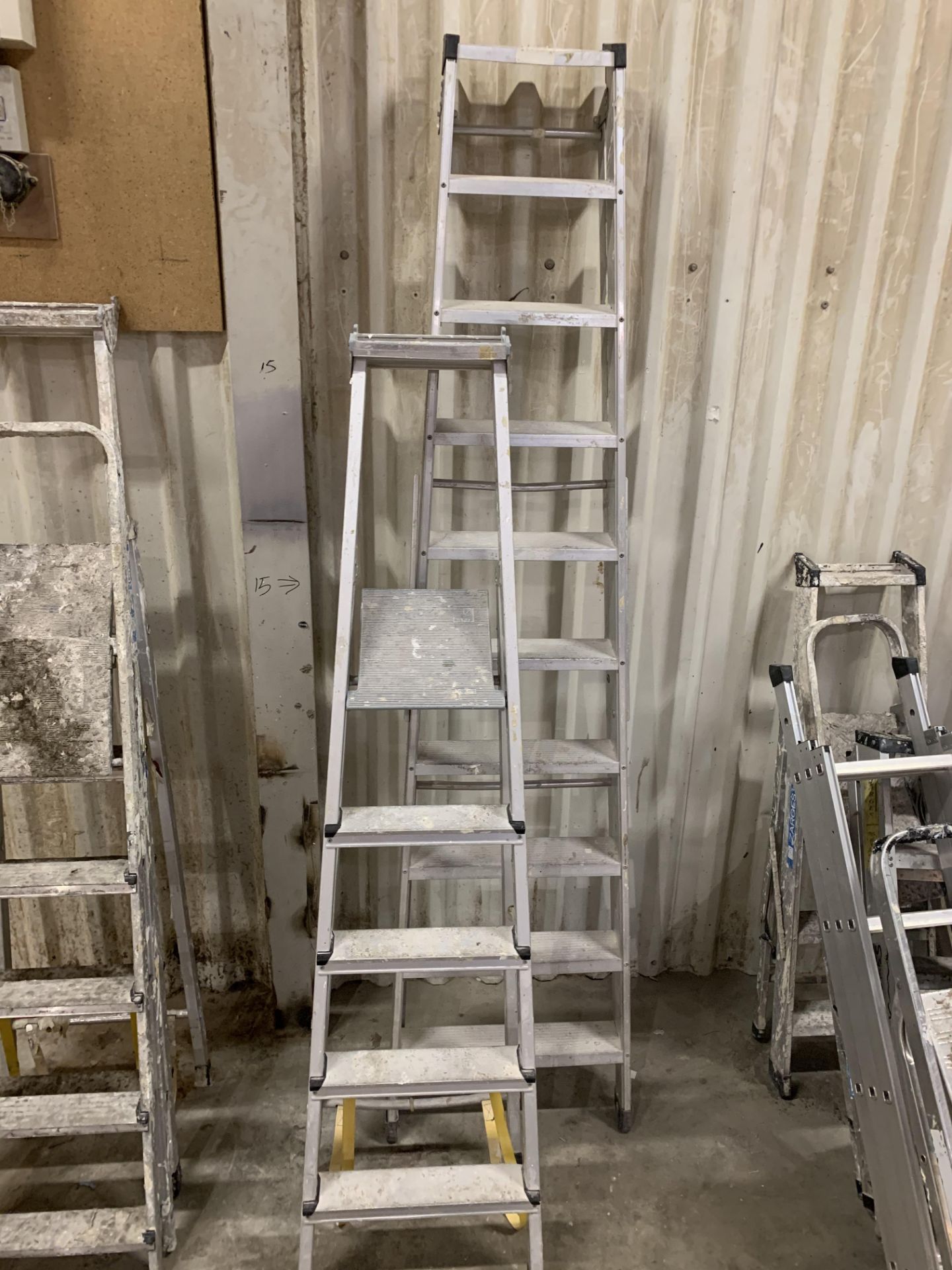 2 x Zarges step ladders (1 x 9 rung,