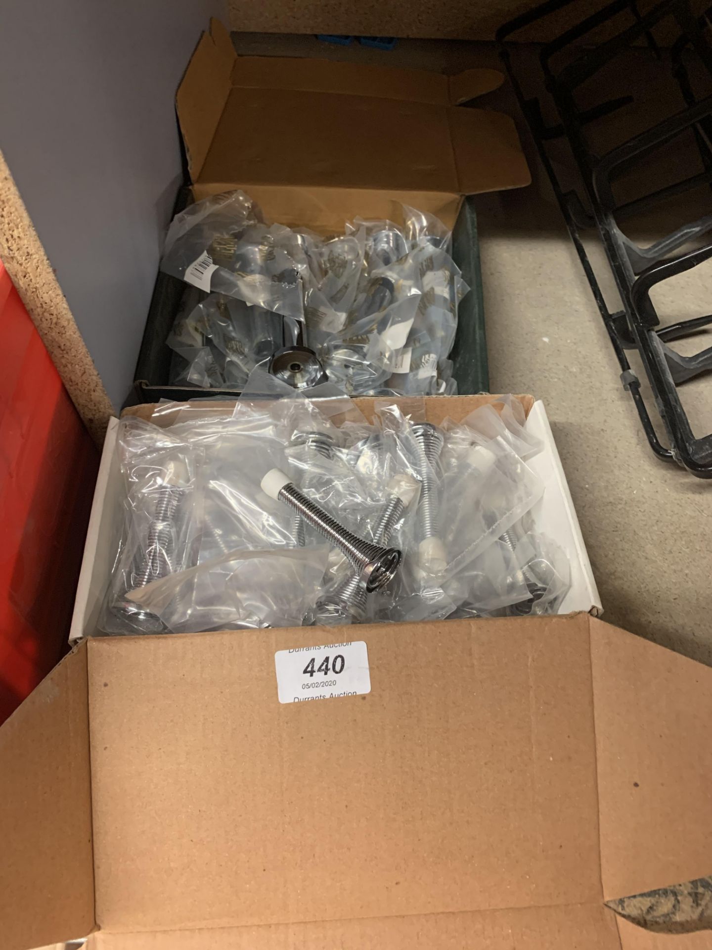 Box of Spring door stop and Box of chrome solid door stop