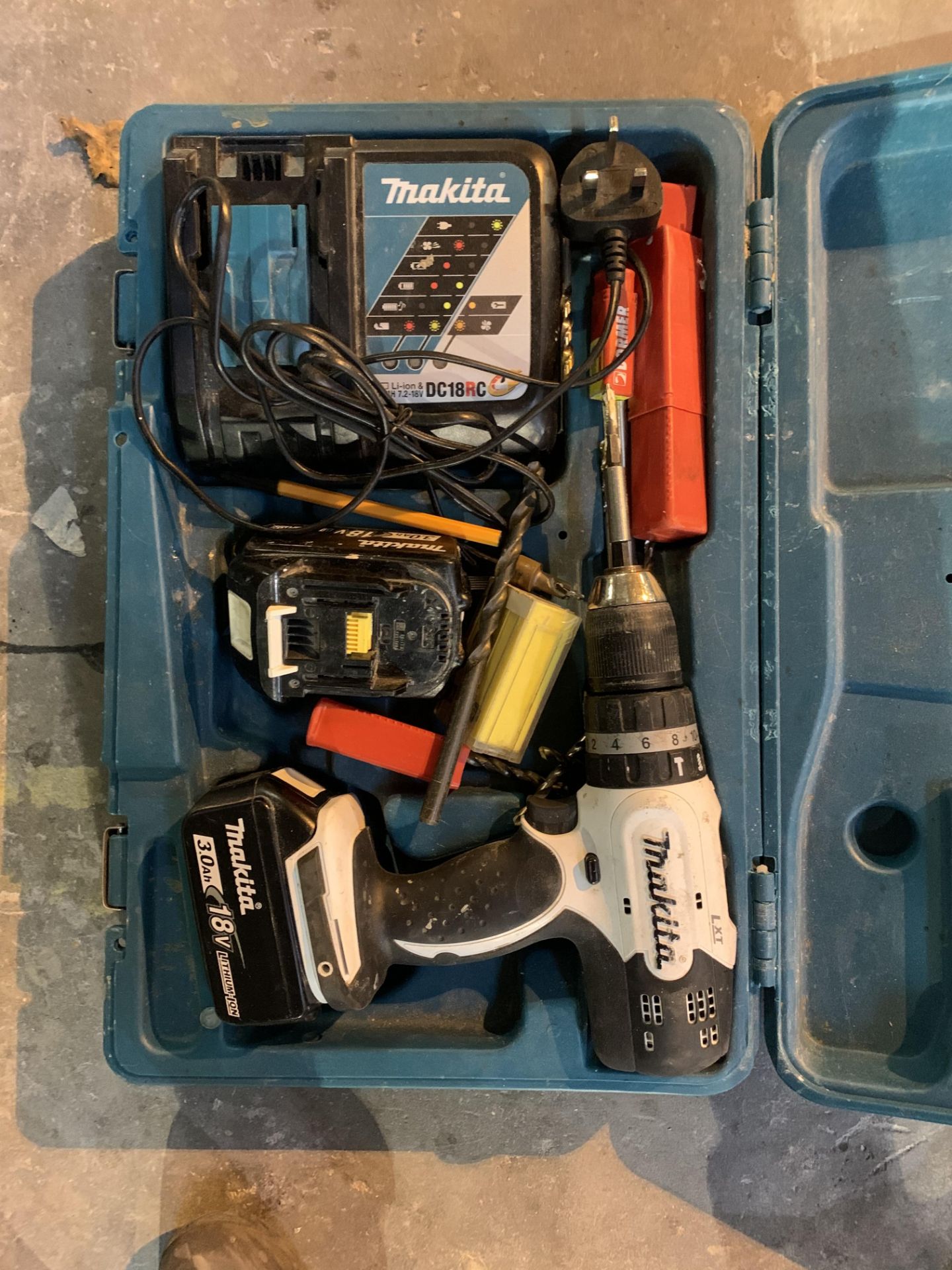 Makita DHP453 Cordless Drill - charger and spare battery