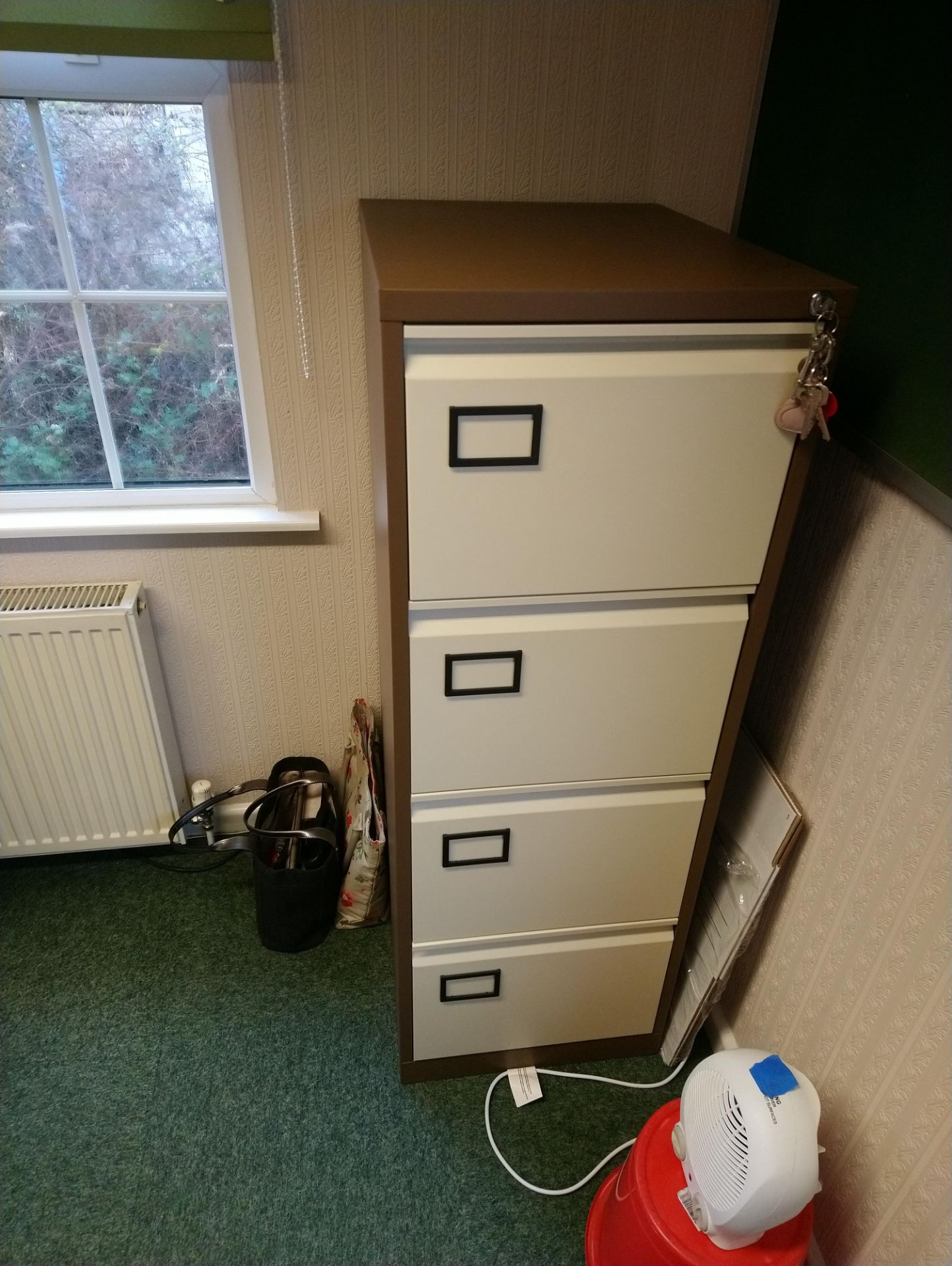 2 x 4 drawer metal filing cabinets