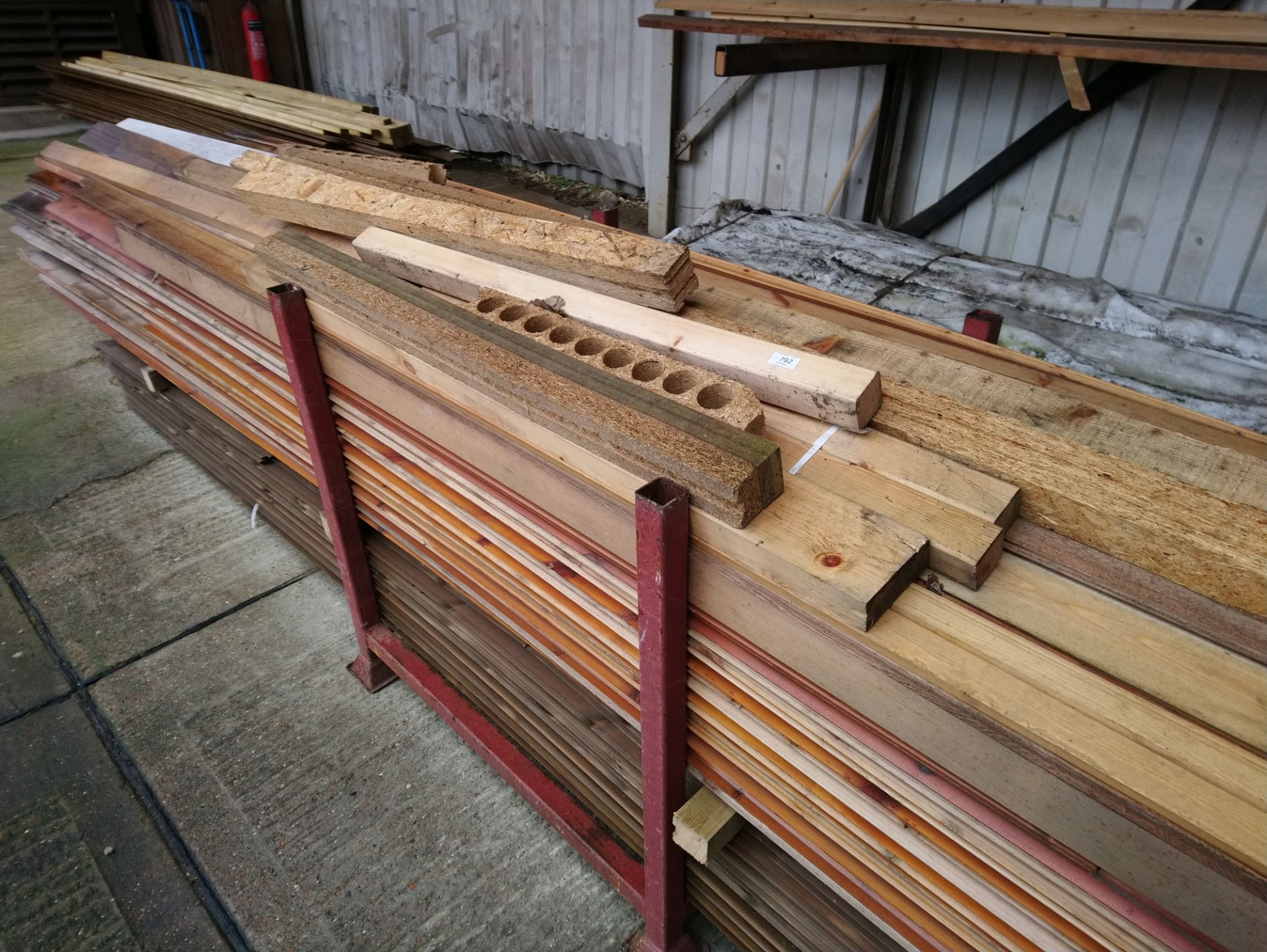 Rack of Vqrious tongue and grove planed timber