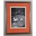 Archibald Thorburn (1860-1935) monochrome watercolour of Flamingos, signed A.