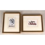Two limited edition Peter Scott prints of flying geese (2/25 and 1/25)