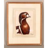 A watercolour of a Red-breasted Goose, signed Peter Scott 1972,