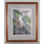 Trevor Boyer (1948-) acrylic of a Gyr Falcon,