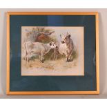 Archibald Thorburn print of Wild Cattle, dated 1918,