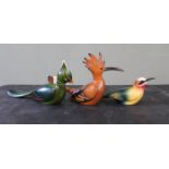 Three various hand carved and painted limited edition Feathers Gallery birds