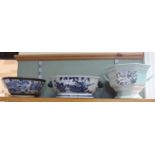 A Chinese blue and white tureen (as found),