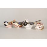 Four boxed Royal Crown Derby bird paperweights