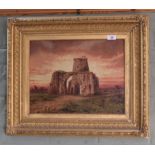 An oil on canvas of St Benets Abbey,