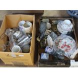 Various items of glass and tea wares etc (two boxes)