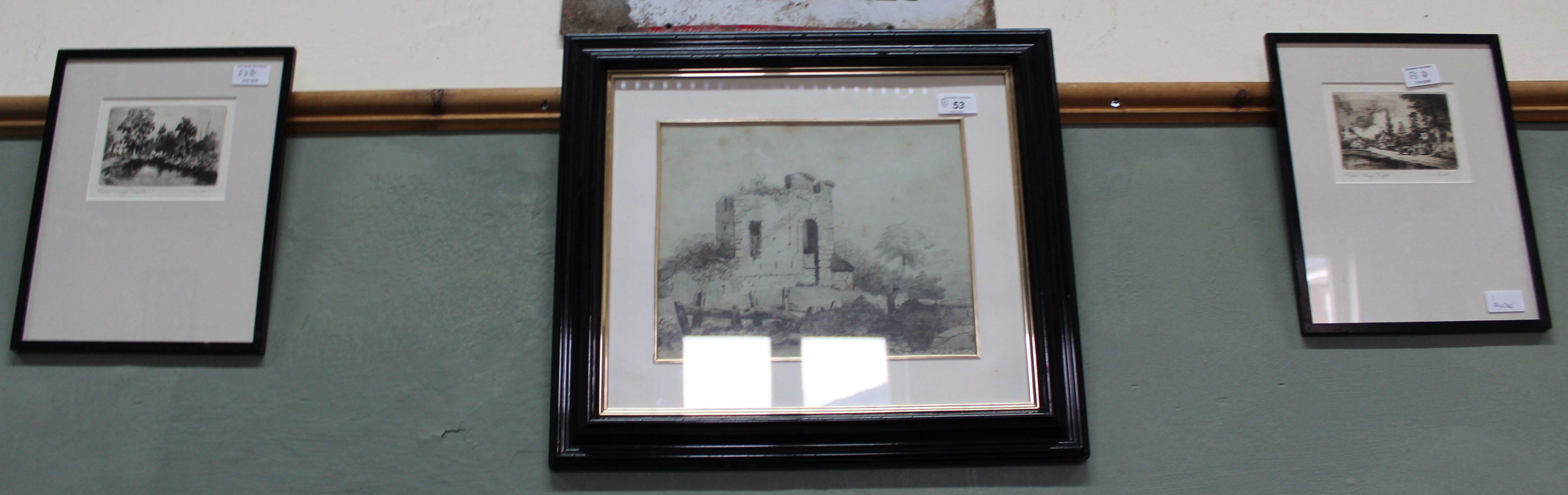 A framed and glazed East Anglian school pencil drawing 1852,
