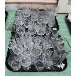 Various cut glass tumblers,