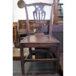 An 18th Century elm single chairs with hard seat