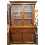 An Edwardian rosewood secretaire bookcase