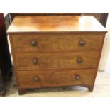 An early Victorian mahogany chest of three drawers