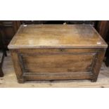 A late 19th Century stained pine blanket box