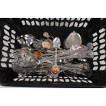 Silver plated souvenir spoons and cutlery