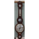 A 19th Century mahogany barometer with inlaid detail