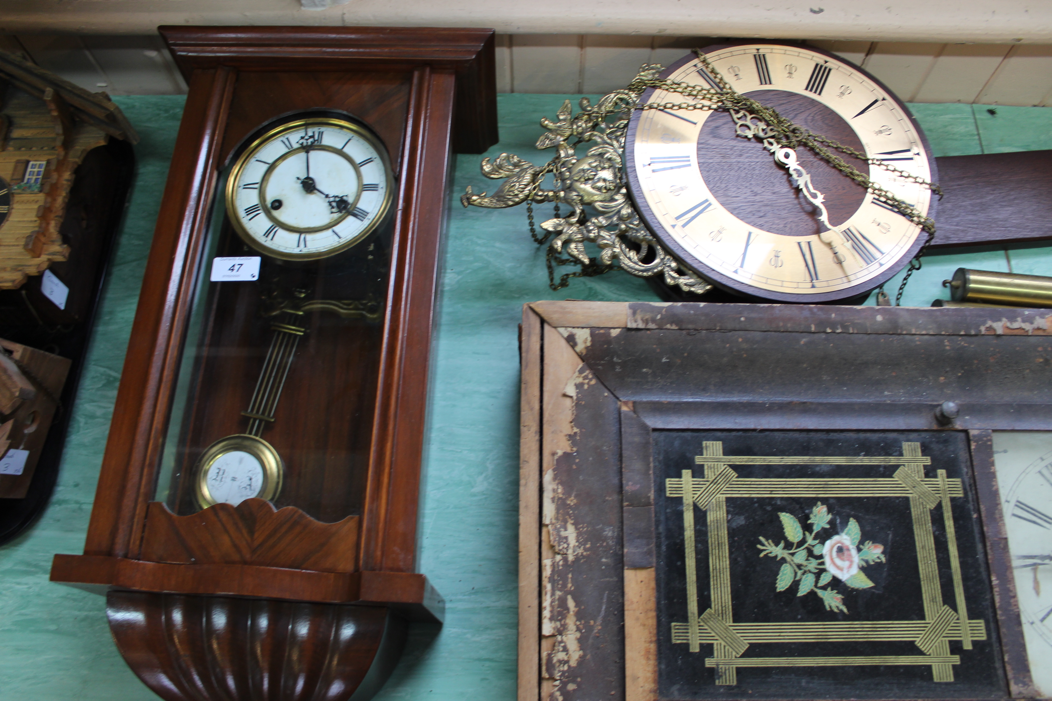 A modern English made wall clock with weights and pendulum, - Image 2 of 2