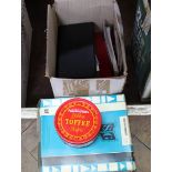 A box containing a mixed quantity of assorted stamps, albums etc,