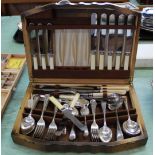 A canteen of silver plated cutlery