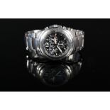 A gent's stainless steel Citizen Eco Drive World Time Chronograph wristwatch with extra LED