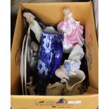 Two boxes containing a large quantity of assorted ceramics,