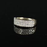 A 9ct gold diamond encrusted band ring,