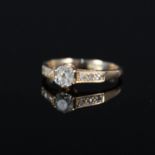 A 15ct gold diamond solitaire ring, the central old cut diamond approx 0.