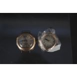 Two 9ct gold cased ladies watches (as found)