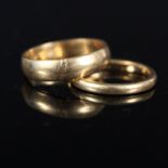 Two 22ct gold wedding bands