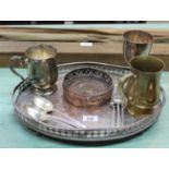 A silver plated tray,