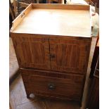 An early 19th Century inlaid mahogany night table (converted)