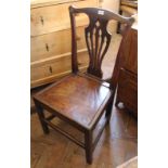 An 18th Century elm single chairs with hard seat