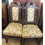 A pair of late 19th Century oak chairs in the William & Mary style