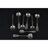 Two pairs of Victorian silver condiment spoons,
