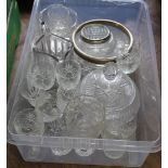 A box containing a quantity of cut and moulded glassware