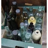 A box of mixed local bottles