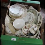 A box containing a quantity of assorted ceramics including 19th Century