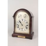 A 1920's mahogany cased striking bracket clock with Westminster chime