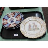 Two Victorian wall hanging plates,