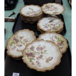 A quantity of Victorian Limoges ceramics (two trays)