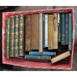 A box of books including four volumes of Gallery of British Engravings